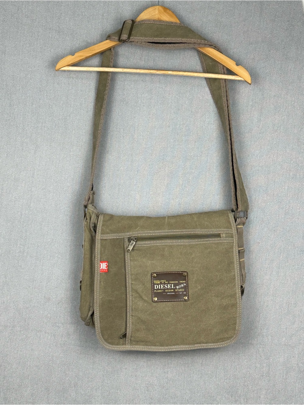 DIESEL VINTAGE 90’s CROSSBODY GREEN SHOULDER SLING HIPPIE BAG MASENGER BAG
